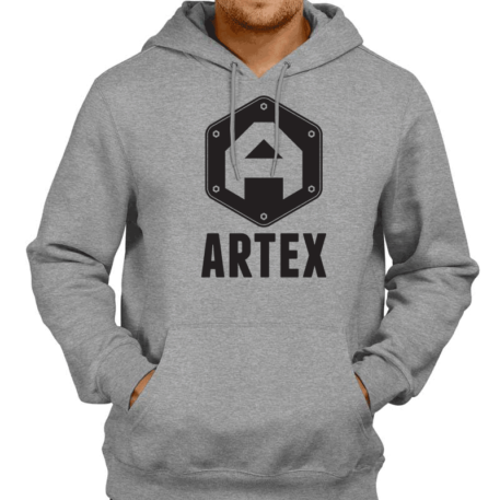 Artex Gray Stacked Logo Hoodie